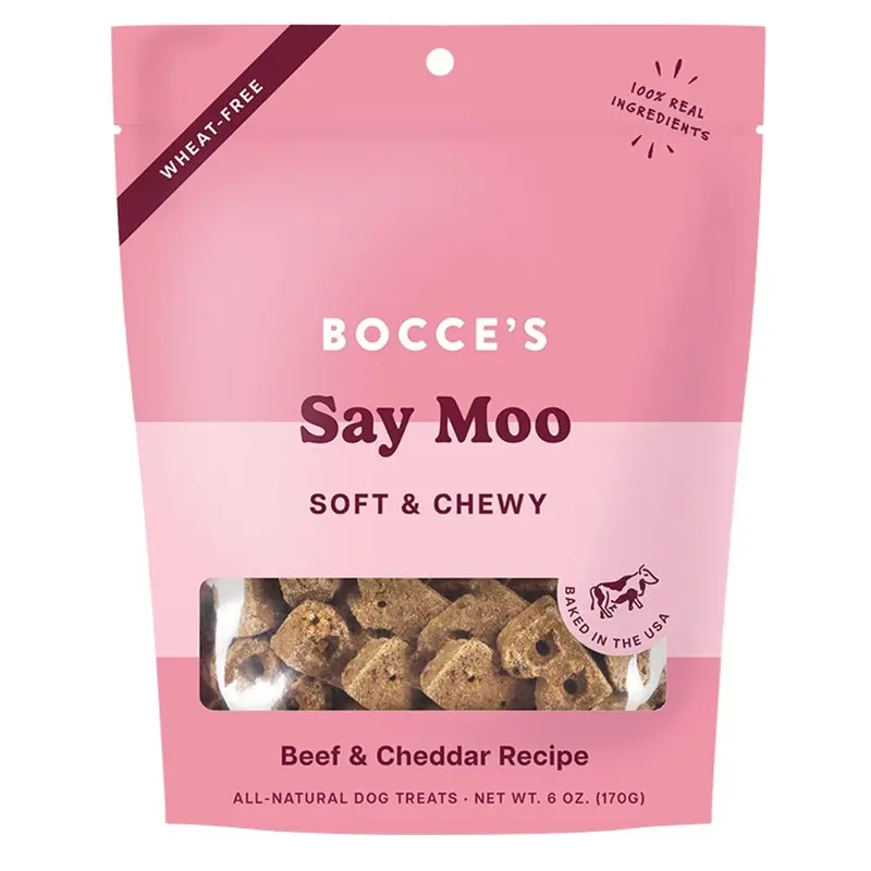 BOCCES - SOFT & CHEWY SAY MOO DOG TREAT 6OZ