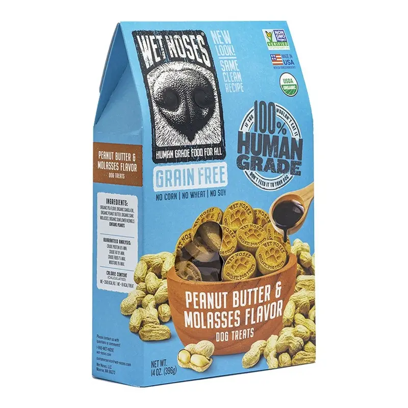 WET NOSES - GF PEANUT BUTTER MOLASSES DOG TREAT 14OZ