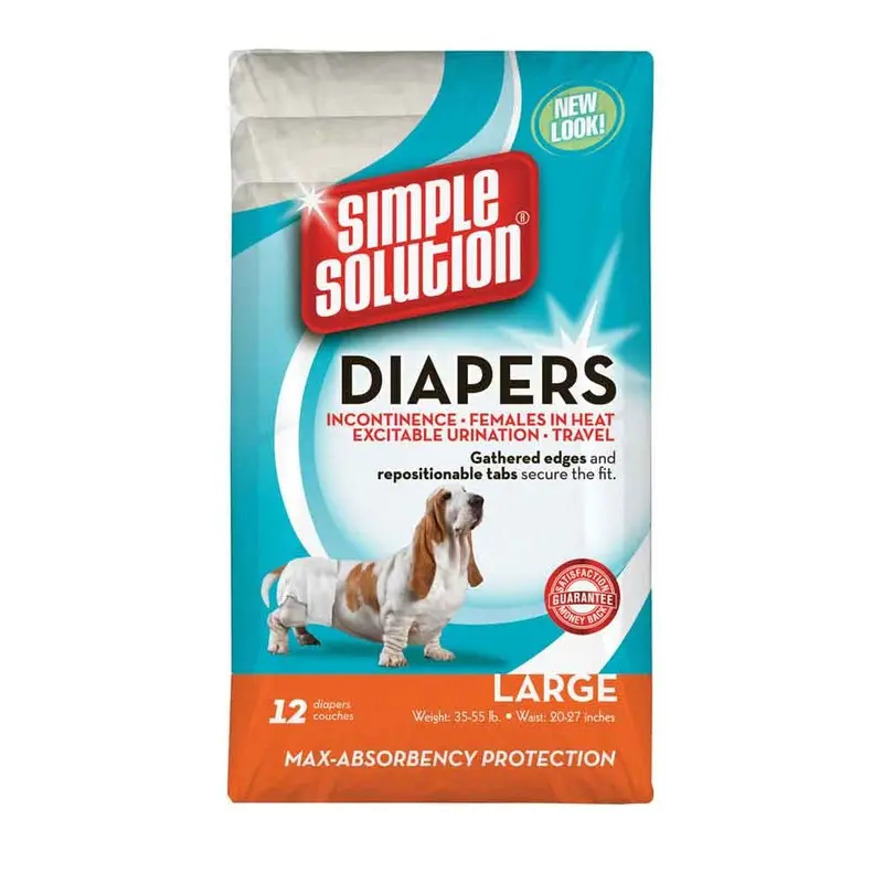 Disposable Diapers - Large/XL - 12 pk - For dogs 50-75 lb
