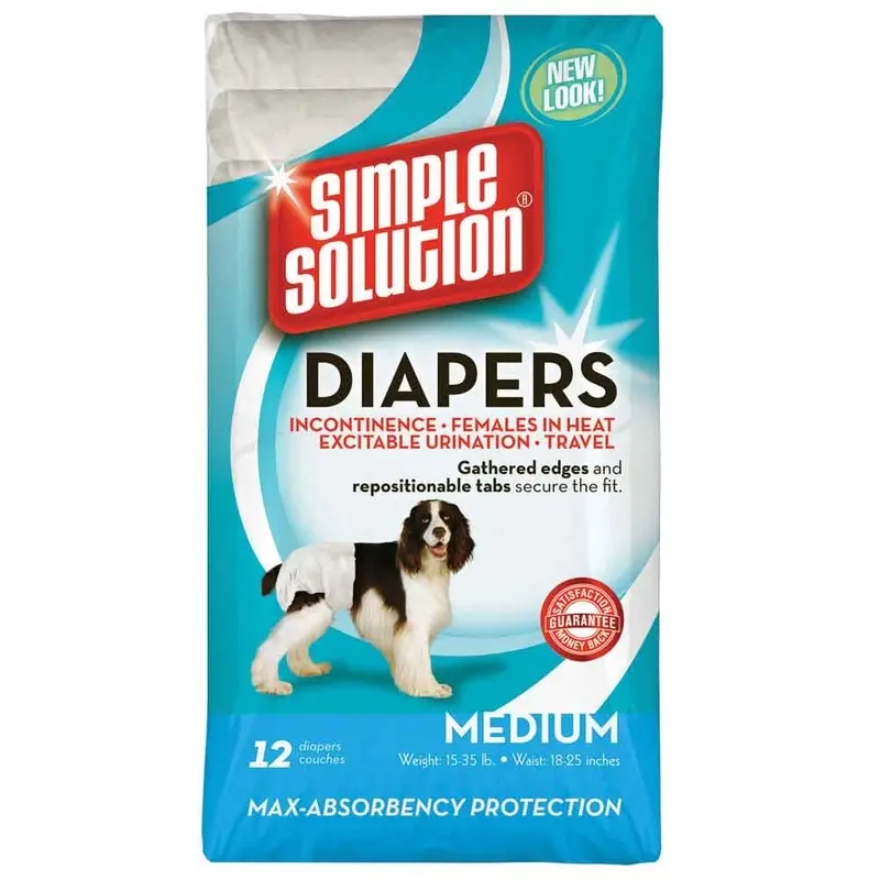 Disposable Diapers - Medium - 12 pk - For dogs 15 to 35 lb.