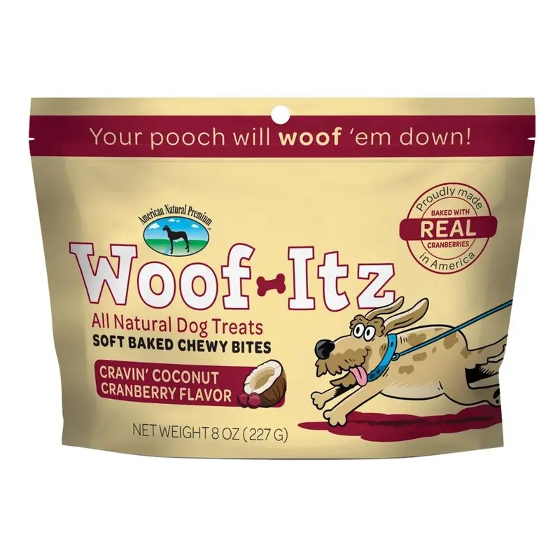 Woof-Itz - Soft Bites Cravin Coconut Cranberry Dog Treat 8oz