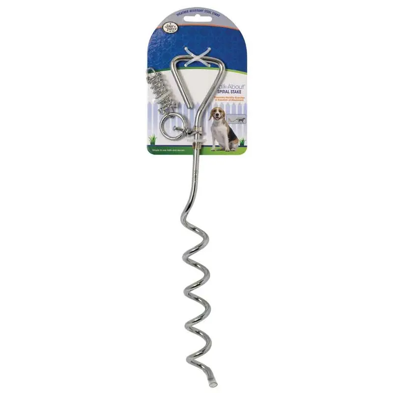 Four Paws - Walk-About Tie Out Spiral Stake 19in