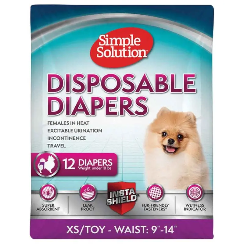 Simple Solution - Disposable Diapers - X-Small/Toy - 12 pack