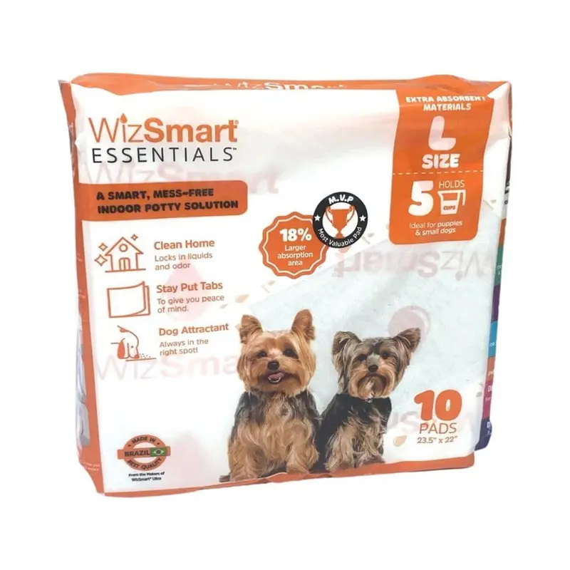 WIZSMART - ESSENTIALS PEE PADS 22X23.5IN. LARGE 10CT.