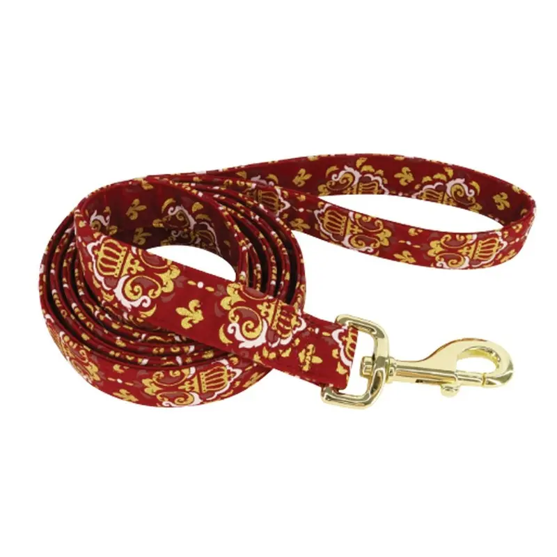 Coastal - Accent Burgundy Crowns Leash 1inx6ft
