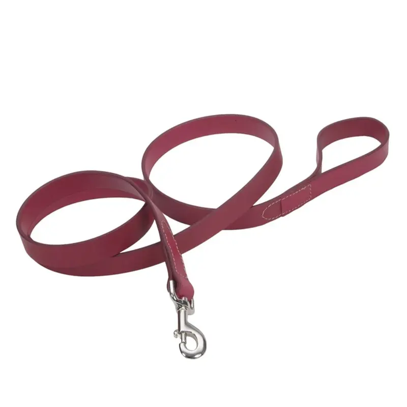 Coastal - Circle T Leather Red Leash 1inx4ft