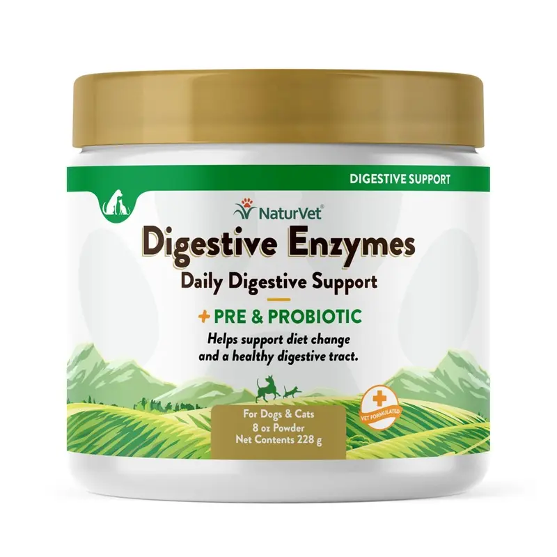 Naturvet Digestive Enzymes W/ Pre- & Probiotics Powder 8 Oz.