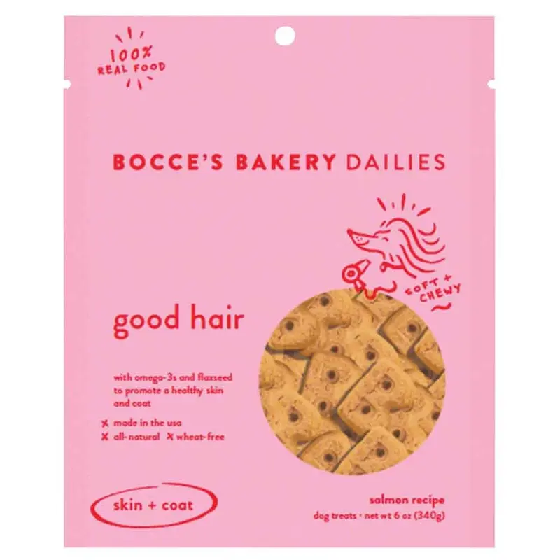 BOCCE'S GOOD HAIR SOFT & CHEWY DOG TREATS - 6 OZ