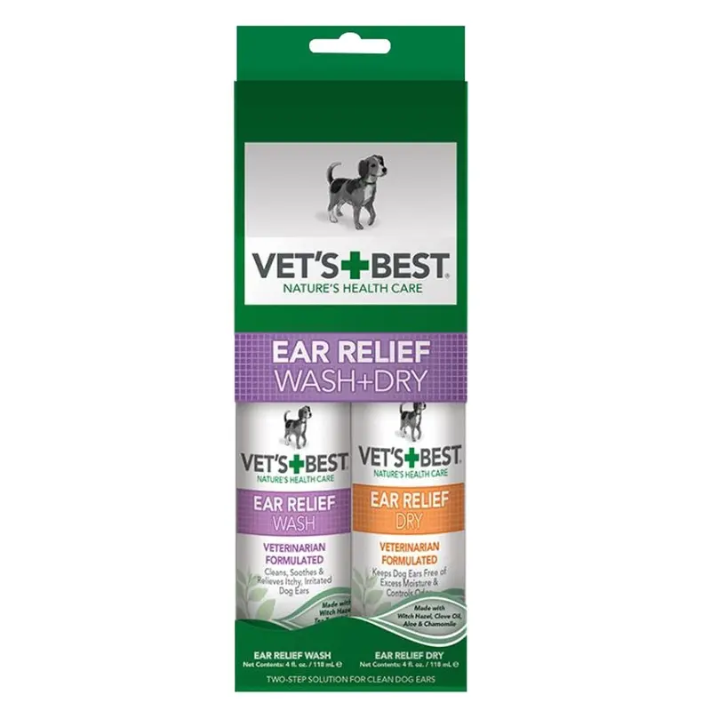 Vet's Best - Ear Relief Wash + Dry 2pk