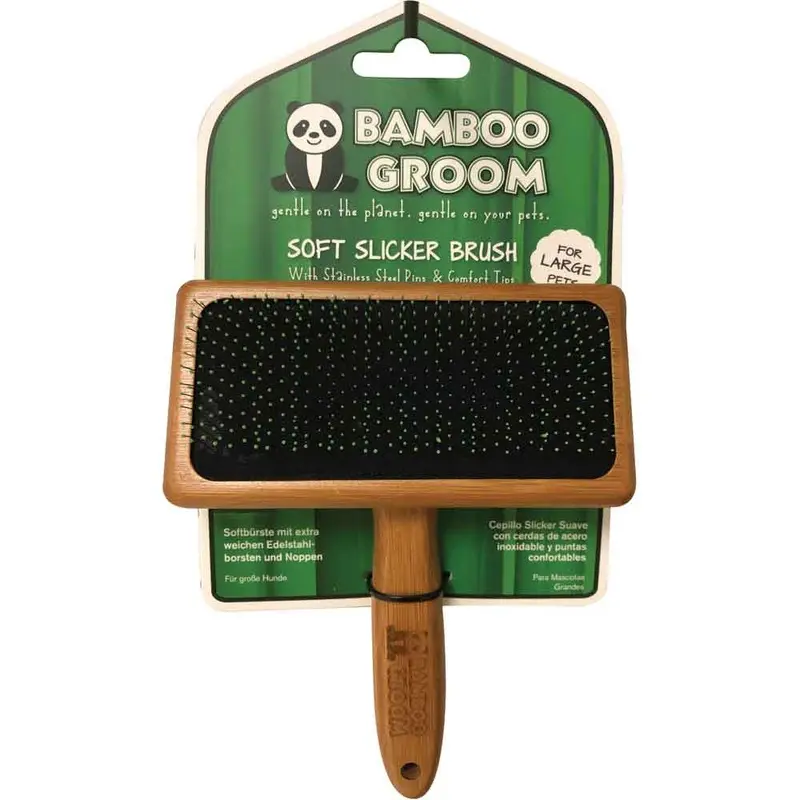 Bamboo Groom Soft Slicker Brush - Lg