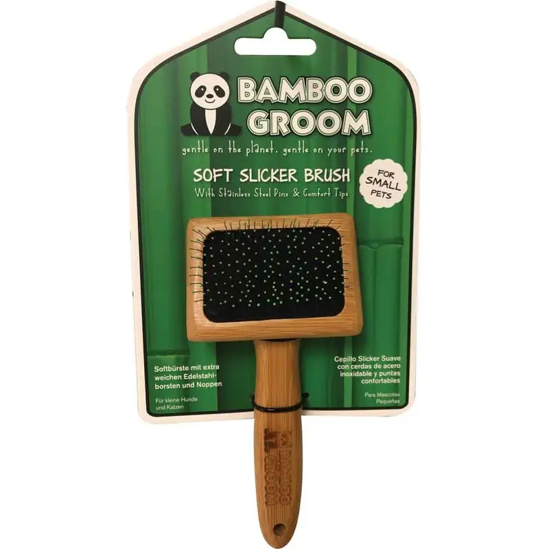 Bamboo Groom Soft Slicker Brush - Sm