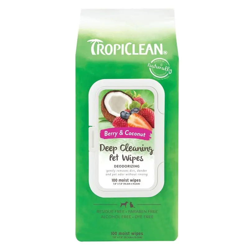 Tropiclean Dog Wipes - Deep Cleaning - 100ct