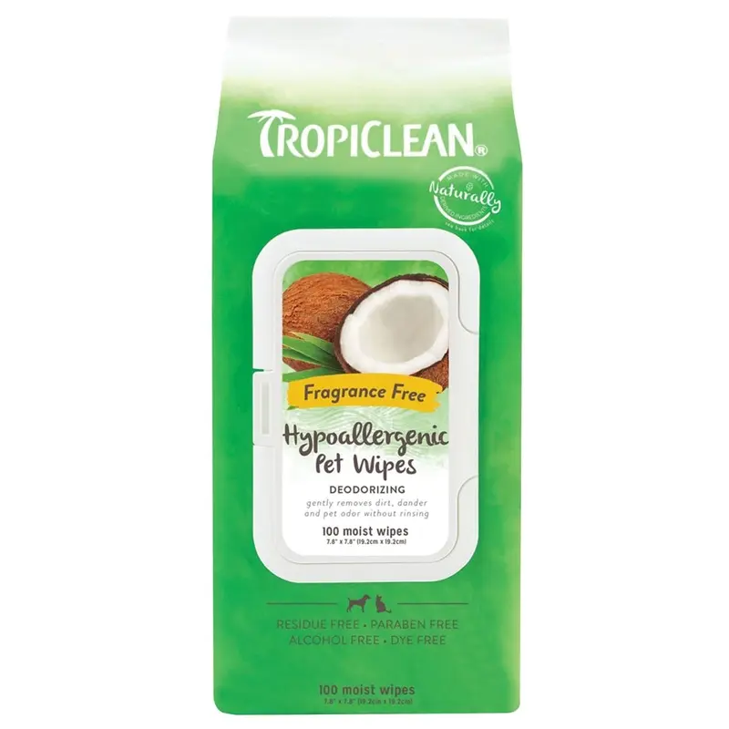 Tropiclean Dog Wipes - Hypoallergenic - 100ct