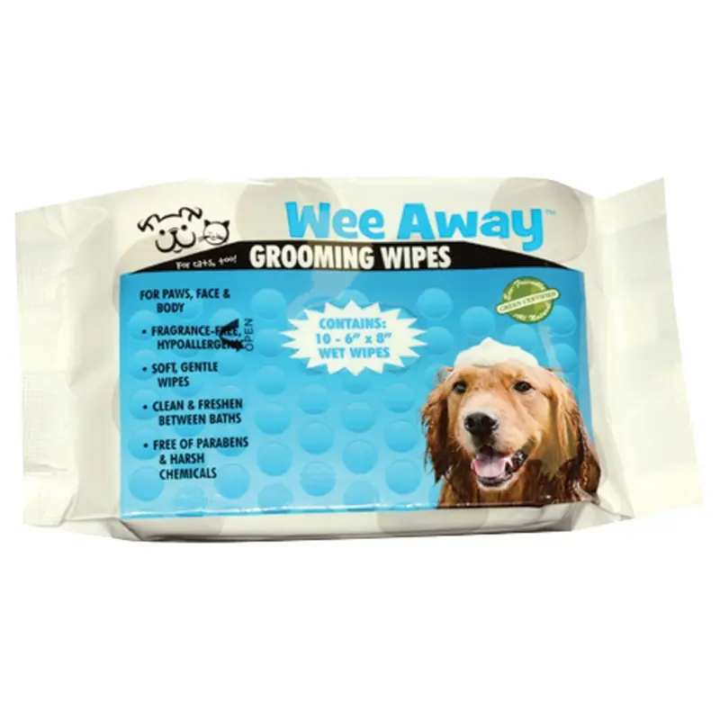 Wee Away Travel Size Grooming Wipes - Fragrance Free - 10 pk