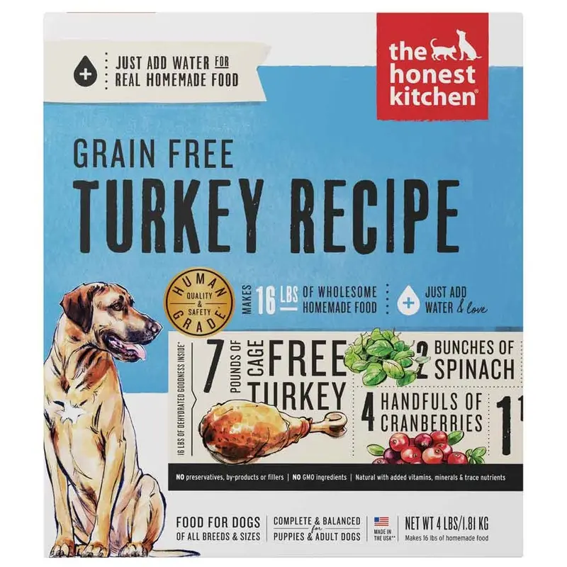 HONEST KITCHEN DOG FOOD - DEHYDRATED - TURKEY - 4 LB