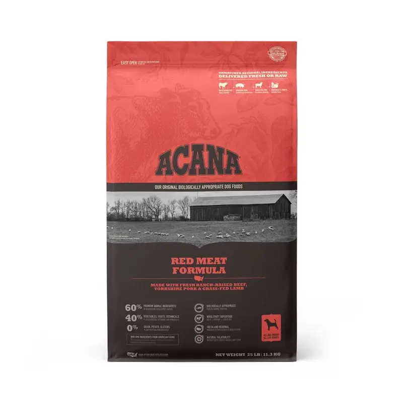 ACANA DOG FOOD - RED MEAT W/ GRAIN - 22.5 LB