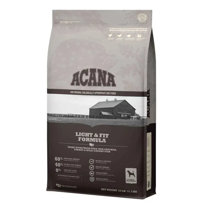 ACANA HERITAGE DOG FOOD - LIGHT & FIT - 25 LB