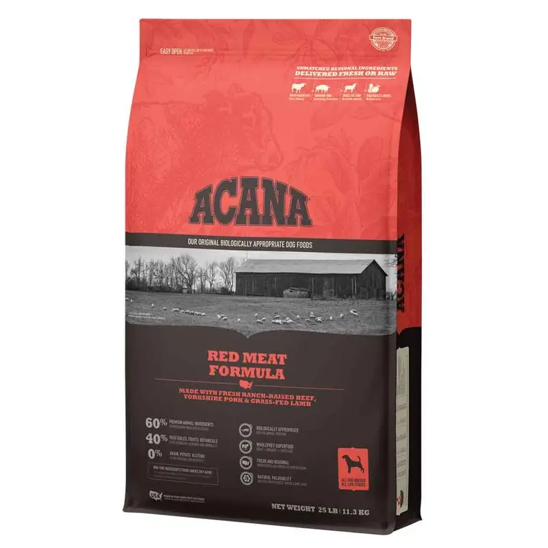 ACANA HERITAGE DOG FOOD - RED MEAT - 25 LB