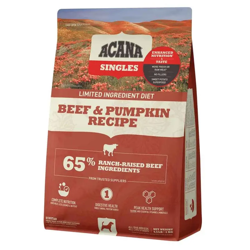 ACANA SINGLES LID DOG FOOD - BEEF & PUMPKIN - 4.5 LB