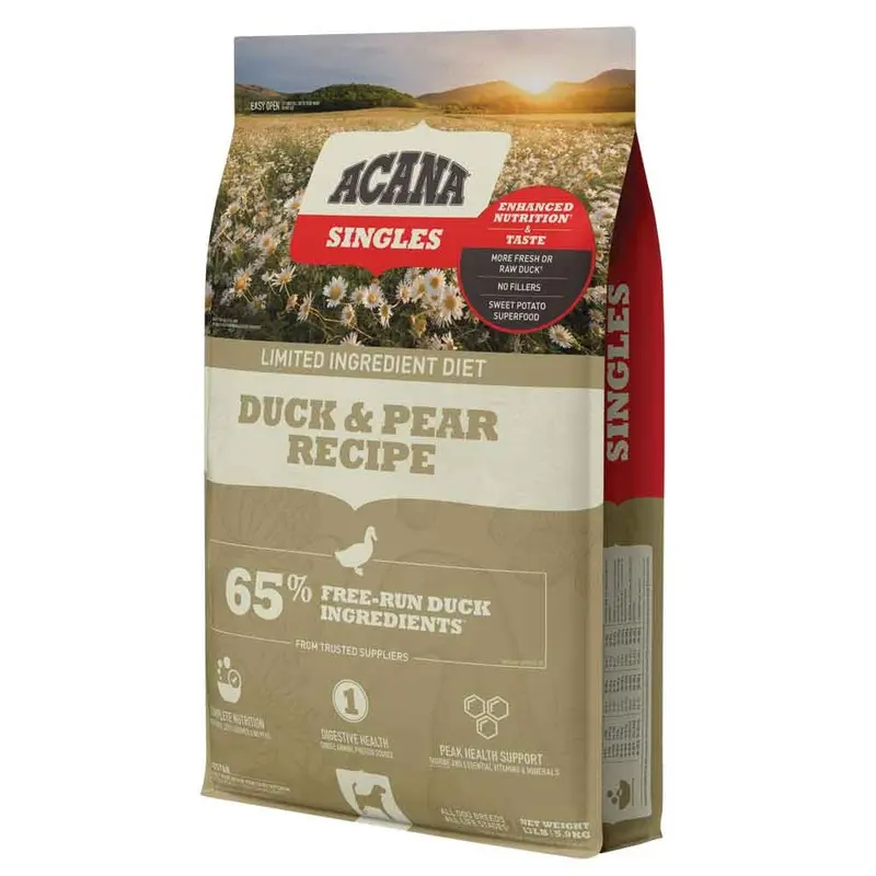 ACANA SINGLES LID DOG FOOD - DUCK & PEAR - 13 LB