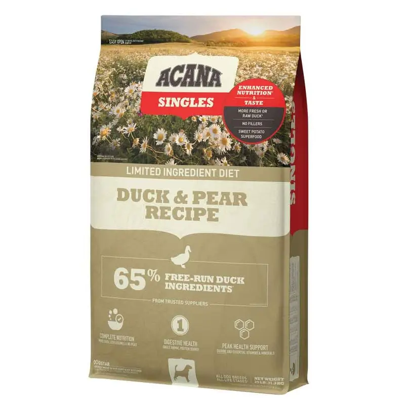 ACANA SINGLES LID DOG FOOD - DUCK & PEAR 22.5LB