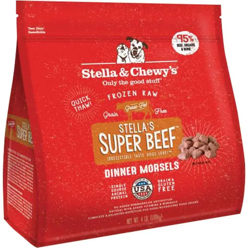 STELLA & CHEWY'S FROZEN DOG DINNER- BEEF MORSELS - 4 LB