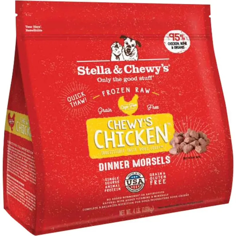 STELLA & CHEWY'S FROZEN DOG DINNER - CHICKEN MORSELS - 4 LB