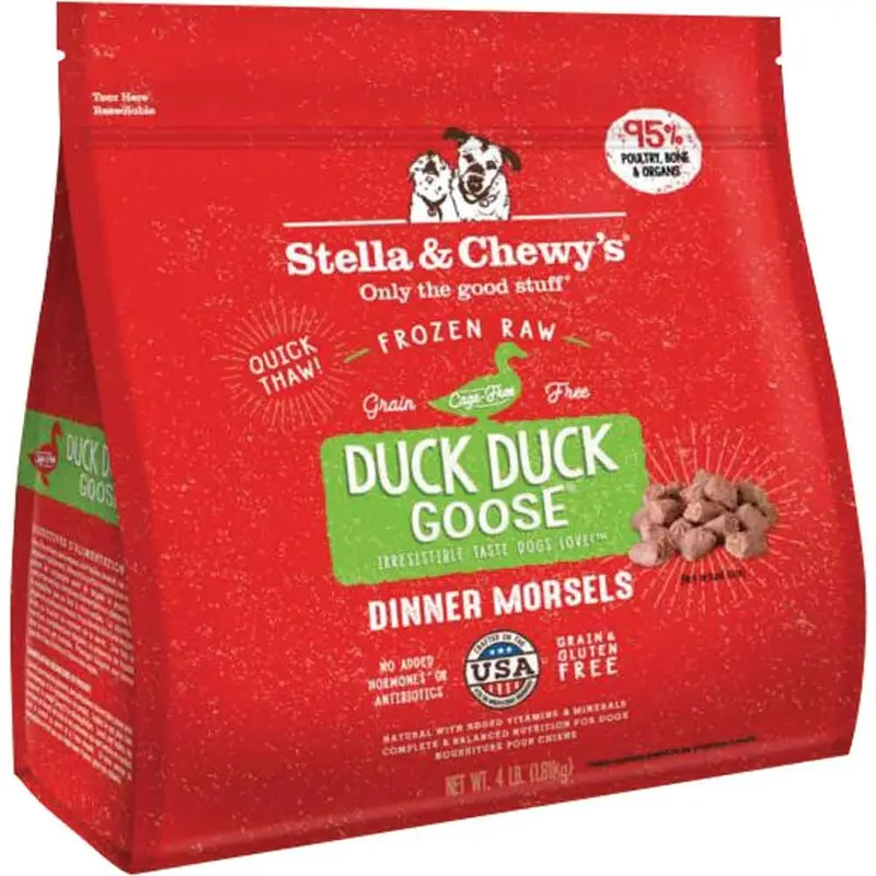 STELLA & CHEWY'S FROZEN DOG DINNER - DUCK MORSELS - 4 LB