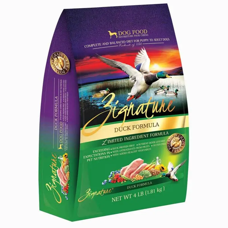 ZIGNATURE DOG FOOD - DUCK - 4 LB.