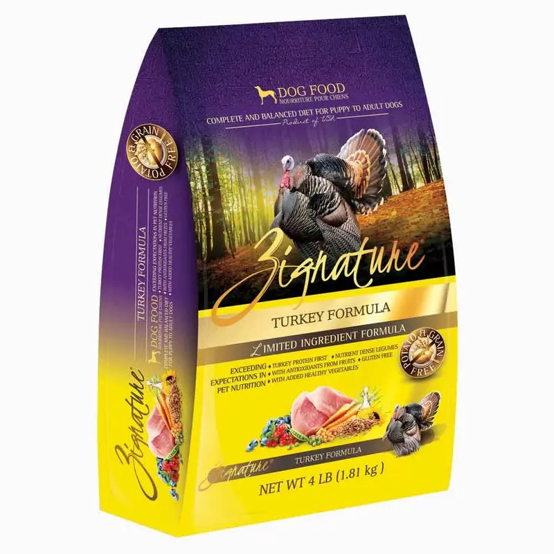 ZIGNATURE DOG FOOD - TURKEY - 4 LB.