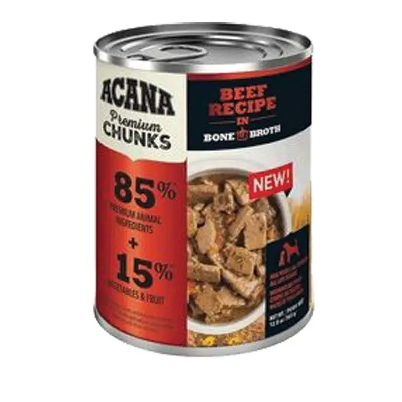 Acana Premium Chunks  Wet Food - Beef Recipe in Bone Broth - 12.8 oz