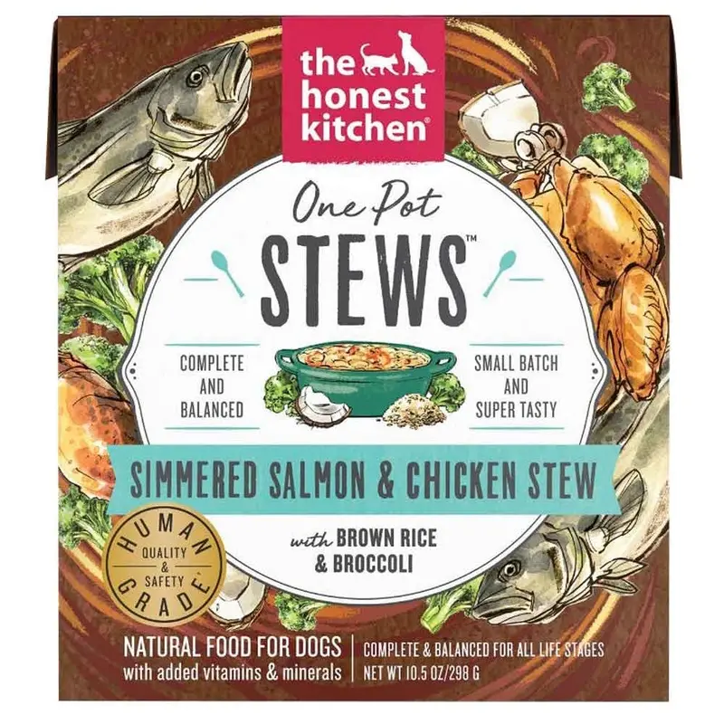 Honest Kitchen Salmon & Chicken Stew w/Broccoli & Brown Rice - 10.5 oz