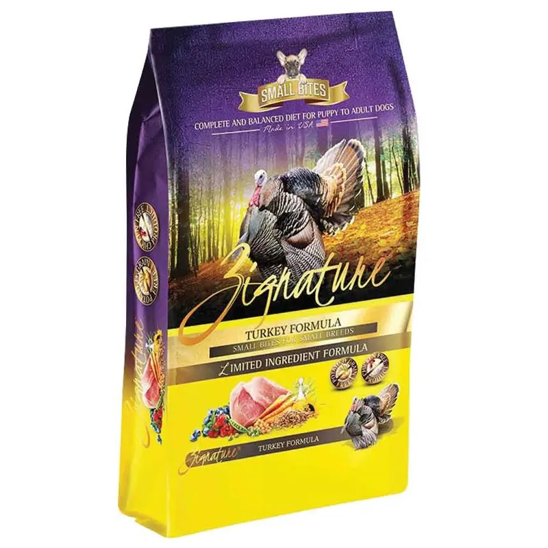 ZIGNATURE DOG FOOD - GRAIN FREE SMALL BITES TURKEY - 4 LB