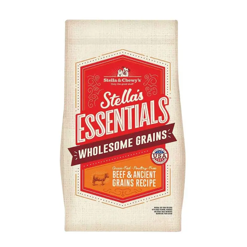 STELLAS ESSENTIALS DOG - BEEF/ANCIENT GRAIN - 25 LB