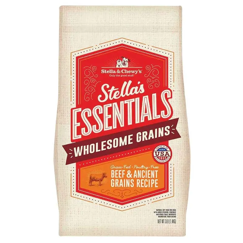 STELLAS ESSENTIALS DOG - BEEF/ANCIENT GRAIN - 3 LB