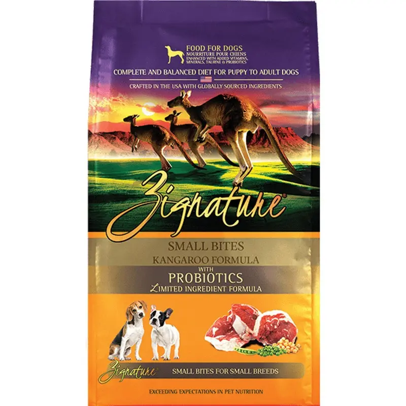 ZIGNATURE DOG FOOD - SMALL BITES - KANGAROO - 12.5 LB