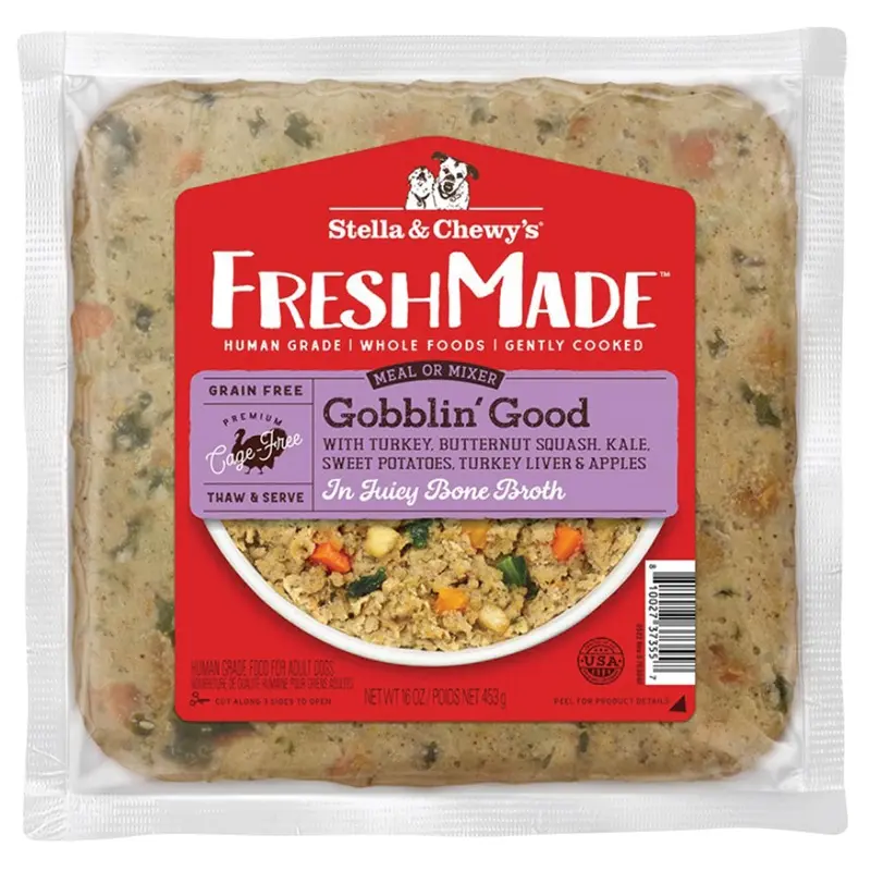 STELLA & CHEWY FROZEN DOG - FRESHMADE - GOBBLIN GOOD - 16 OZ