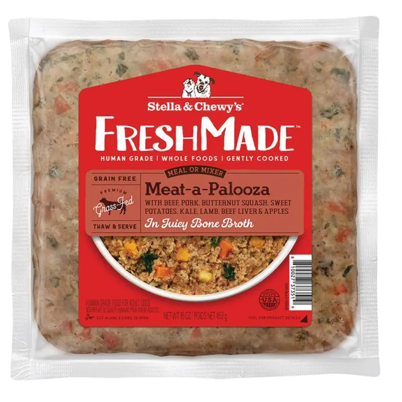 STELLA & CHEWY FROZEN DOG - FRESHMADE - MEAT-A-PALOOZA - 16 OZ
