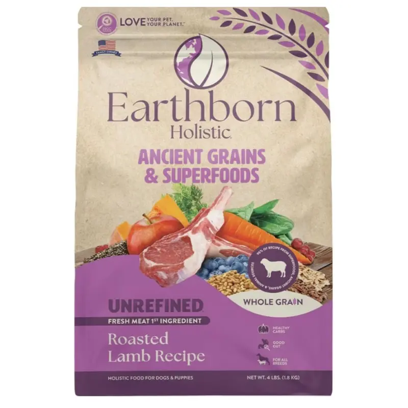 EARTHBORN UNREFINED - LAMB DOG FOOD 4LB.