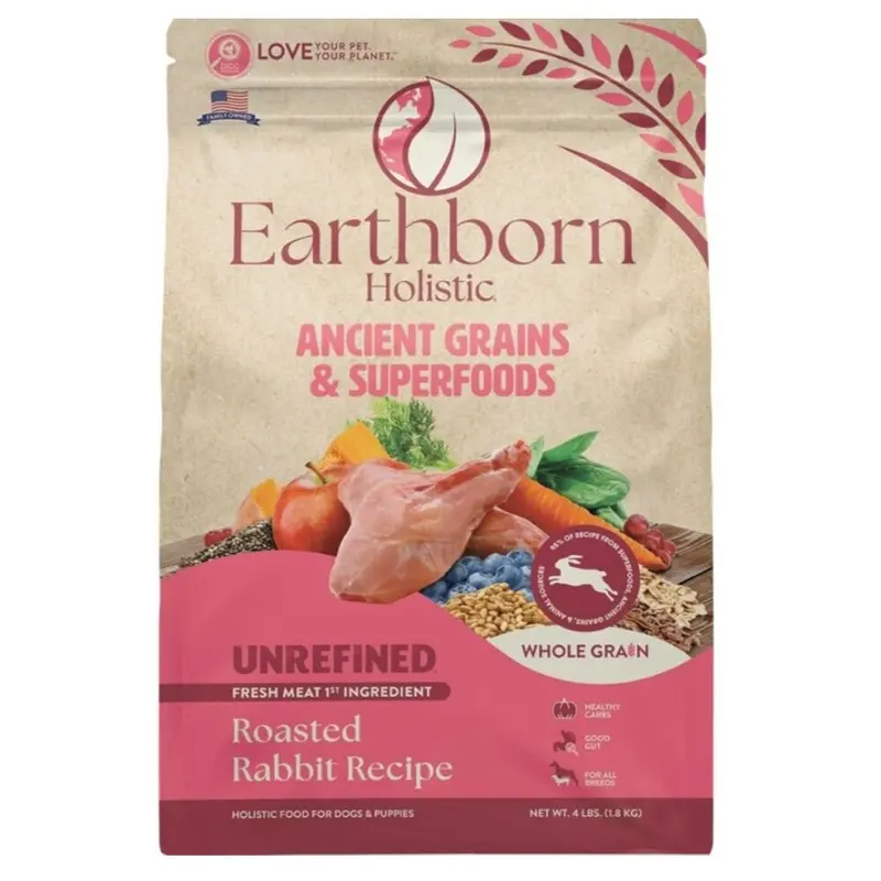 EARTHBORN UNREFINED - RABBIT DOG FOOD 4LB.