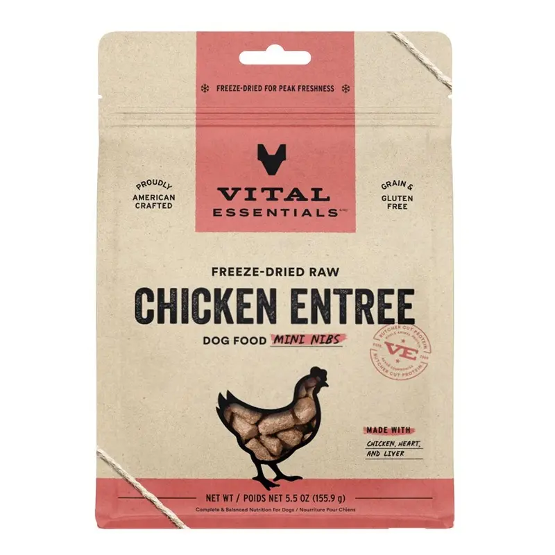 VITAL ESSENTIALS - FD MINI NIBS CHICKEN ENTREE DOG FOOD 5.5OZ