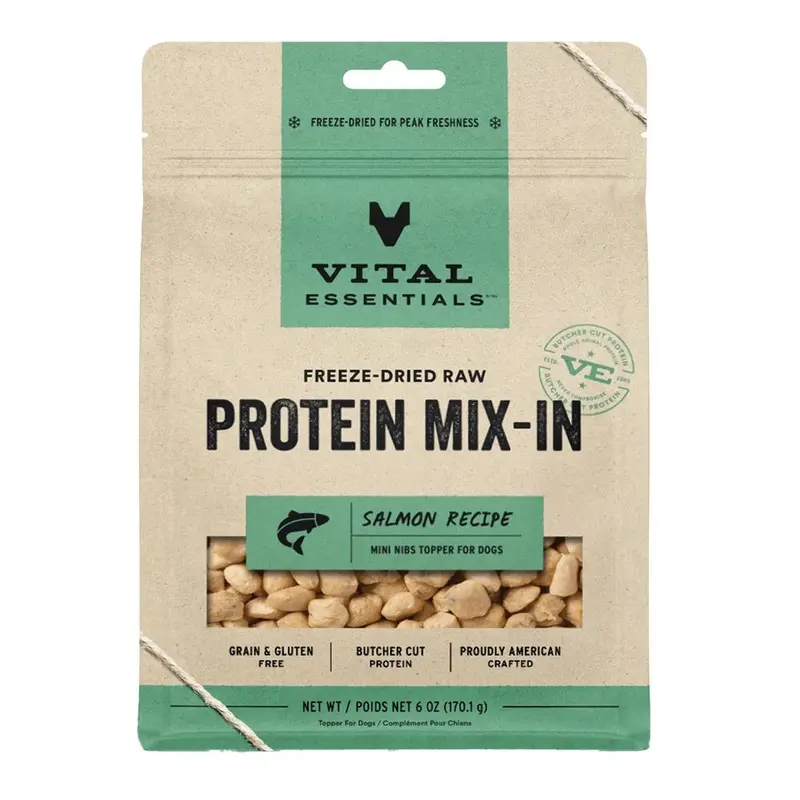 VITAL ESSENTIALS - FD MINI NIBS PROTEIN MIX-IN SALMON TOPPER 6OZ.