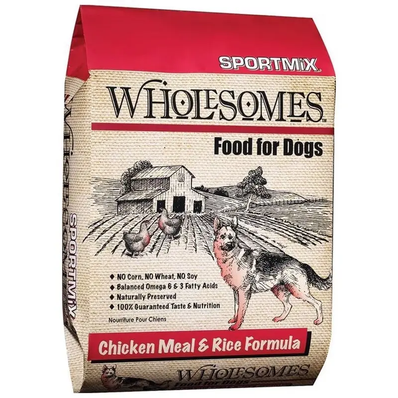 WHOLESOMES - CHICKEN & RICE DOG FOOD 40LB.