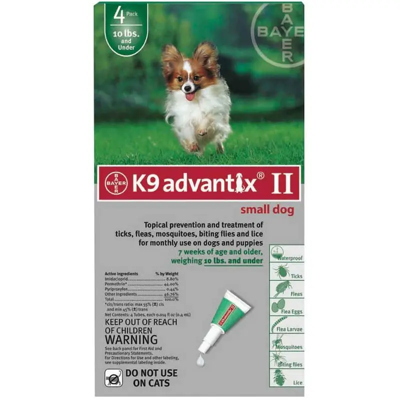 K9 Advantix II for Dogs - Green - 4 to 10lb - 4pk