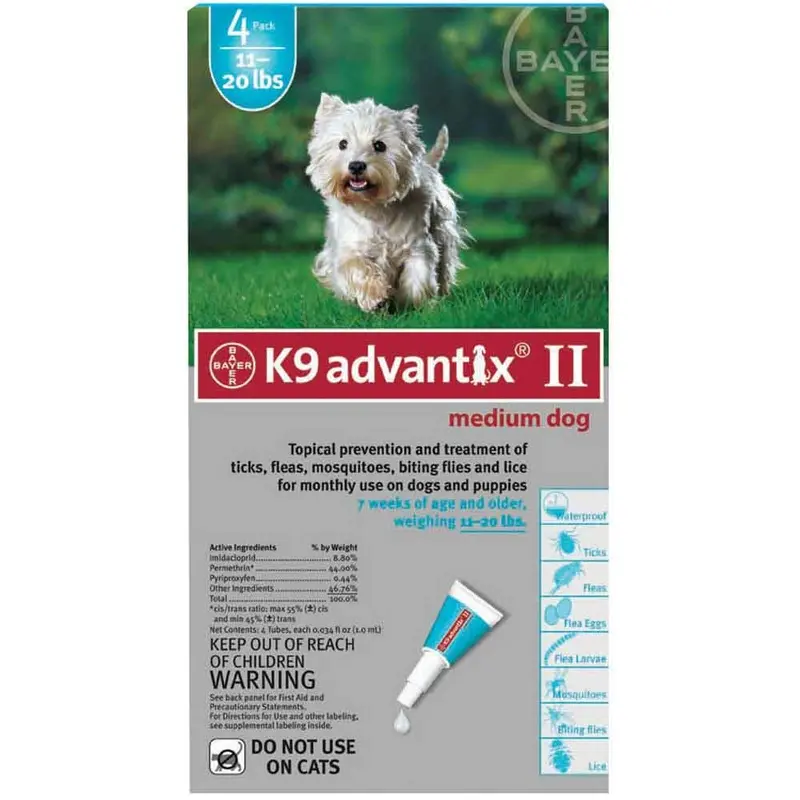 K9 Advantix II for Dogs - Teal - 11 to 20lbs - 4pk