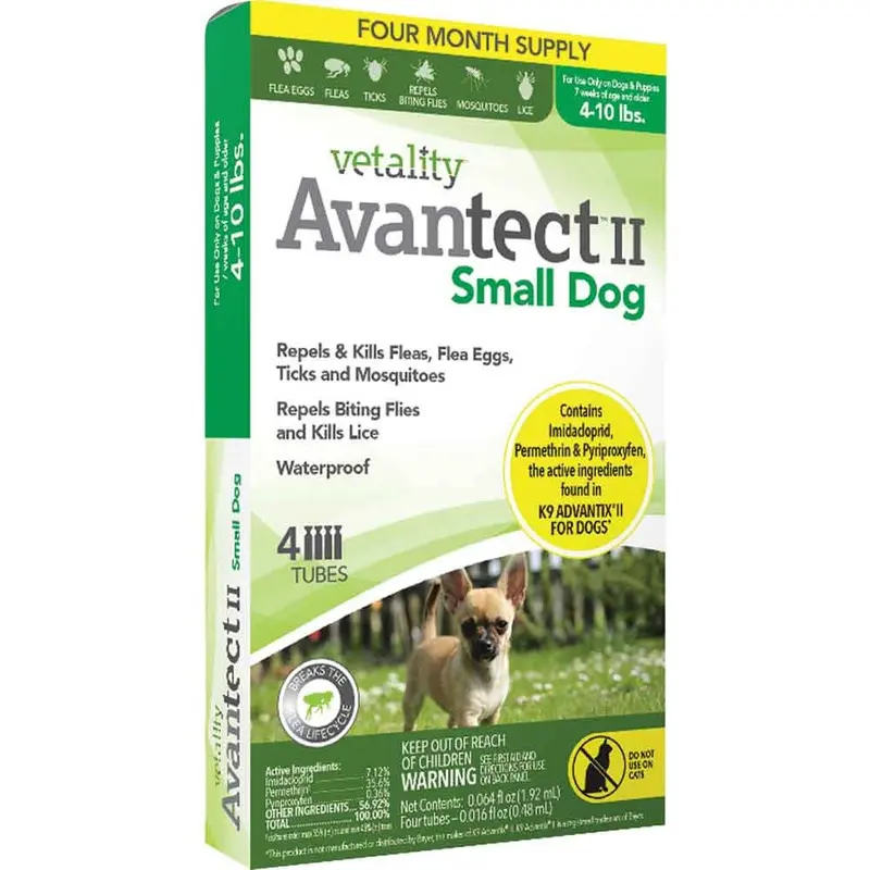 Vetality Avantect II for Dogs - 4 to 10 lbs - 4 ct