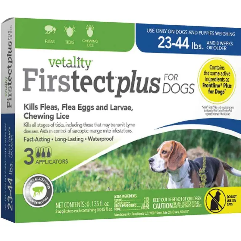 Vetality Firstect Plus for Dogs - 23 to 44 lbs - 3 ct