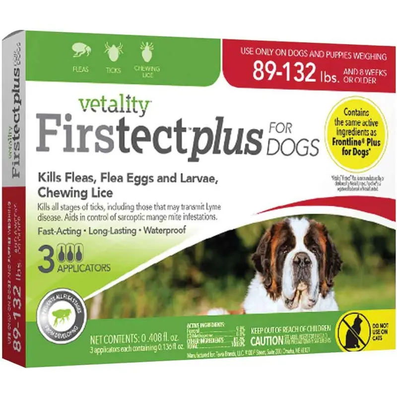 Vetality Firstect Plus for Dogs - 89 to 132 lbs - 3 ct