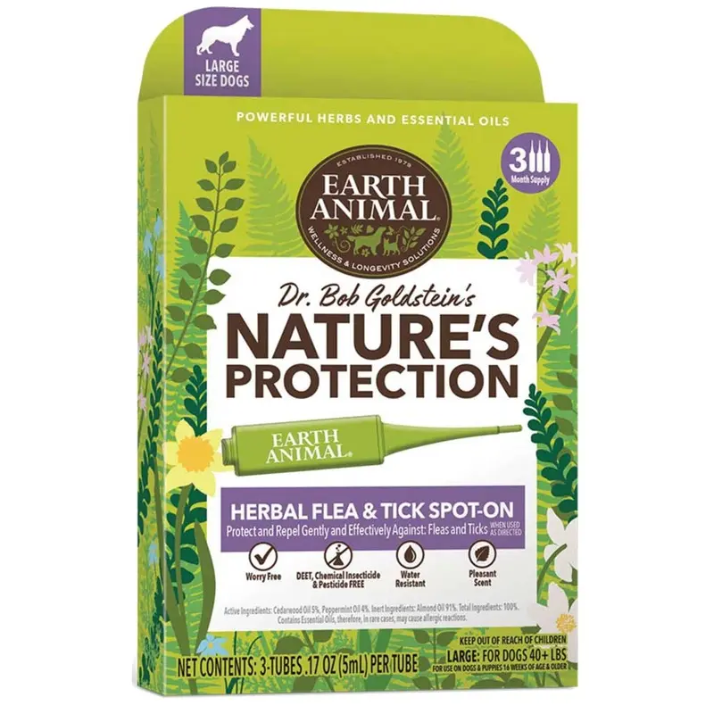 Earth Animal Dog Nature's Protection Spot-On Flea & Tick - Lg