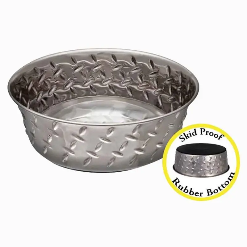 Diamond Plate Bowl - Non-Skid Bottom - 3 Qt